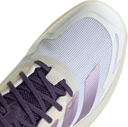 adidas Women's Defiant Speed 2 Tennis Shoes - White/Plum Fog - View 12