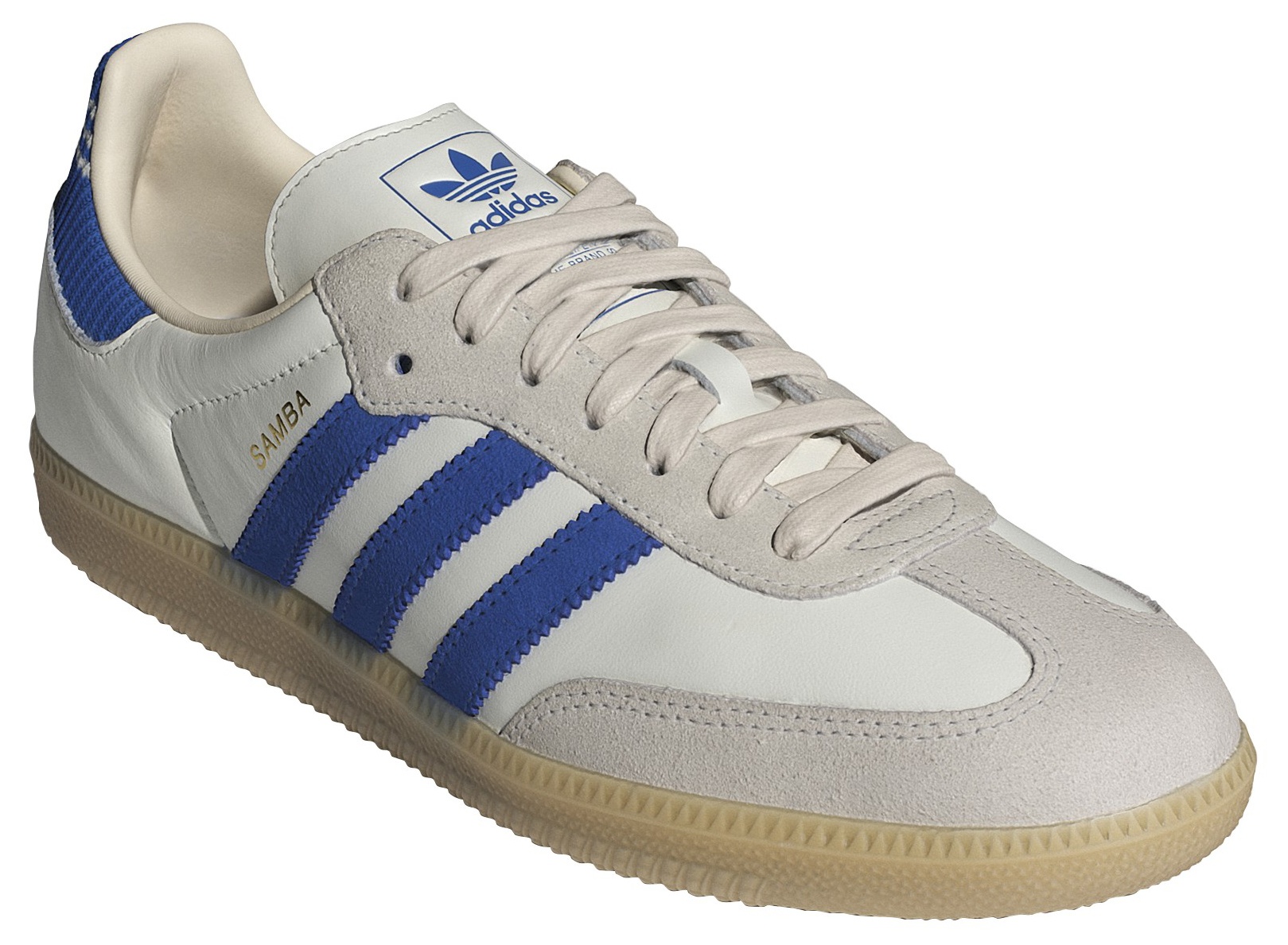 adidas Samba OG Shoes - Cloud White/Blue/Gum 3 - View 6