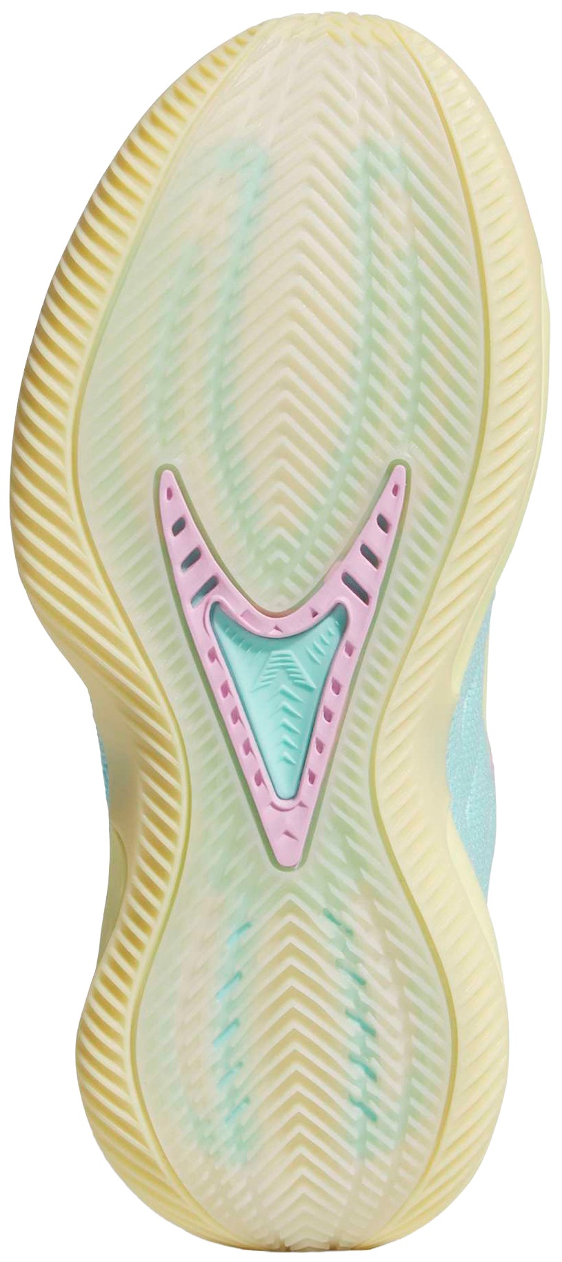 adidas Kids' Grade School Anthony Edwards 2 'Easter Egg' Basketball Shoes - Almost Yellow/Bliss Lilac/Flash Aqua - View 5