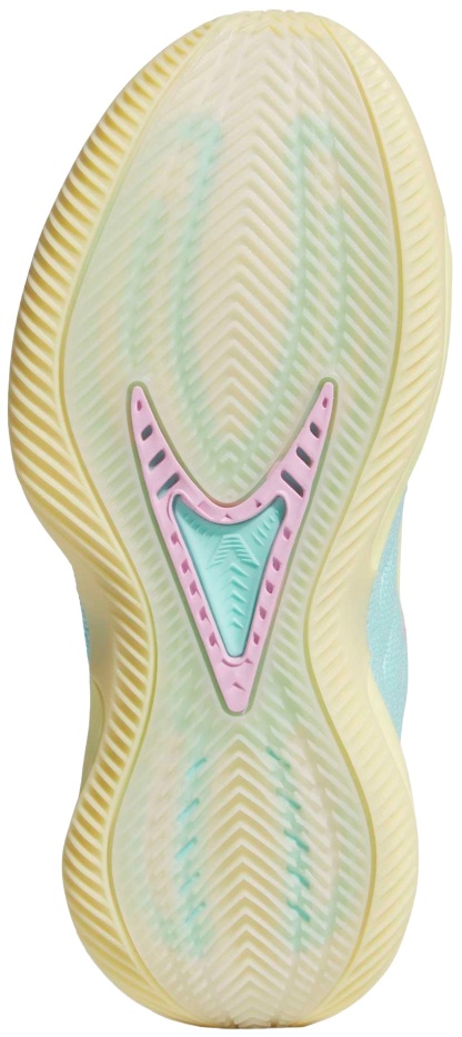adidas Kids' Grade School Anthony Edwards 2 'Easter Egg' Basketball Shoes - Almost Yellow/Bliss Lilac/Flash Aqua - View 5