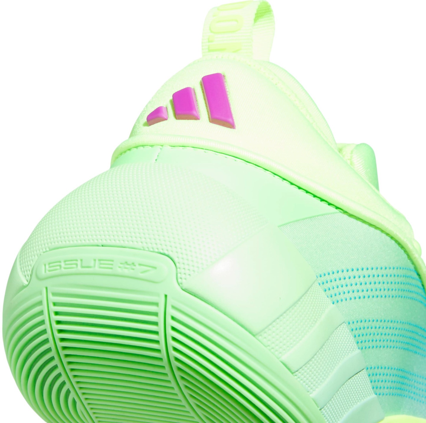 adidas Kids' Grade School D.O.N Issue #7 Basketball Shoes - Neon Yellow/Aqua - View 7