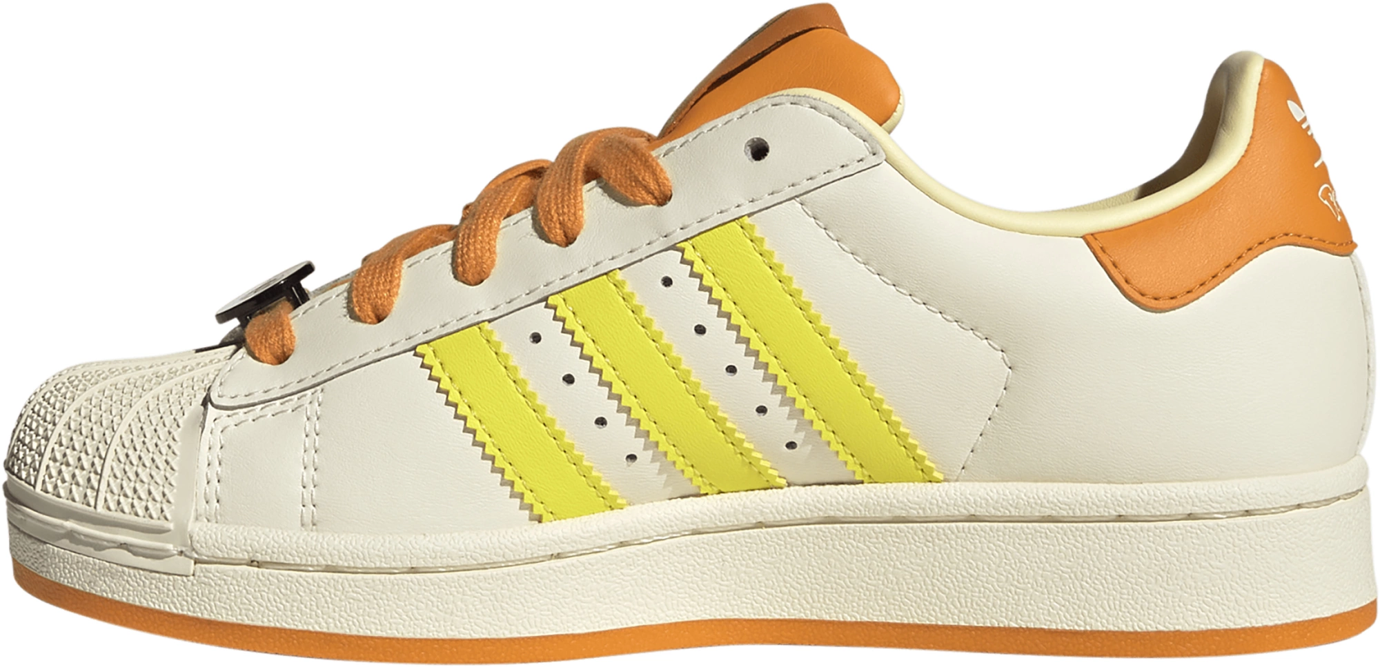 adidas Kids' Grade School Superstar II Shoes - Cream White/Shock Yellow/Bright Orange - View 4