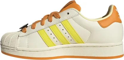 adidas Kids' Grade School Superstar II Shoes - Cream White/Shock Yellow/Bright Orange - View 4