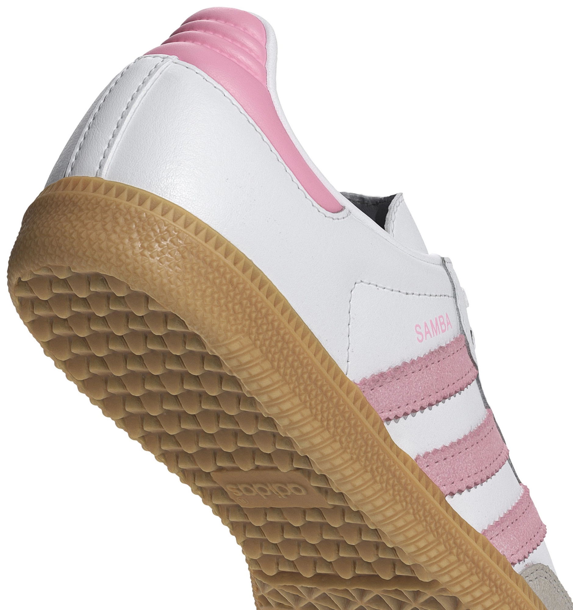 adidas Kids' Grade School Samba OG Shoes - White/Light Pink/Gum - View 8