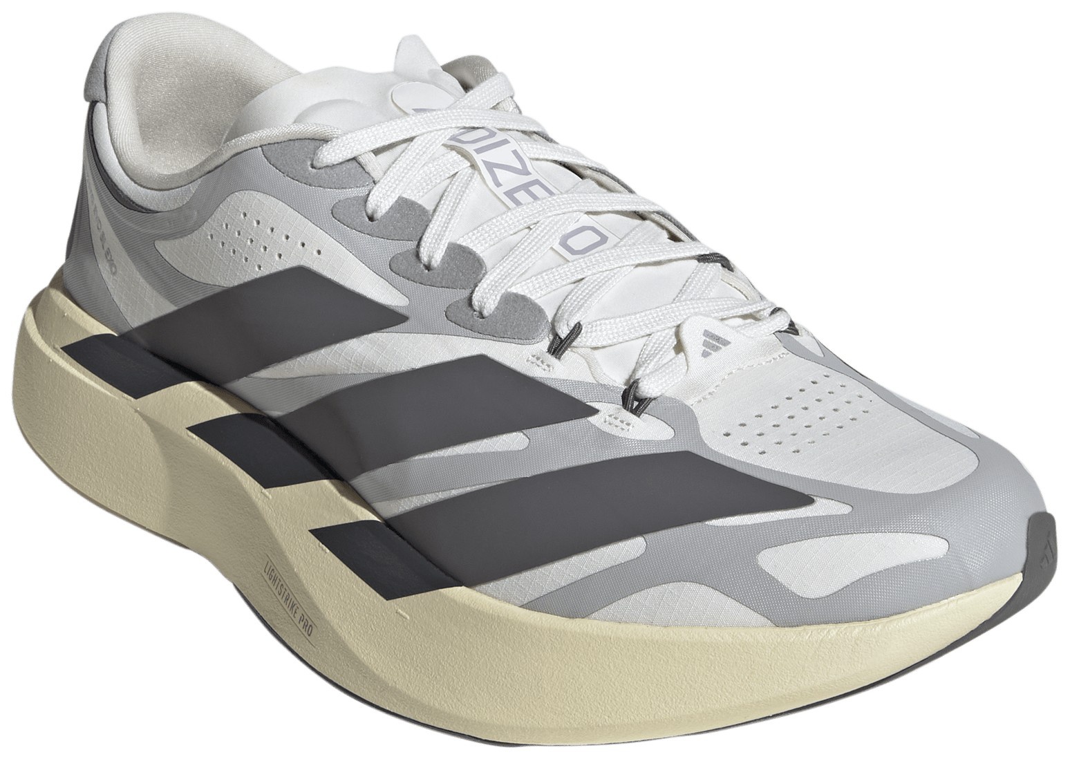 adidas Men's Adizero EVO SL EXO Running Shoes - Core White/Utility Black/Grey Two - View 5