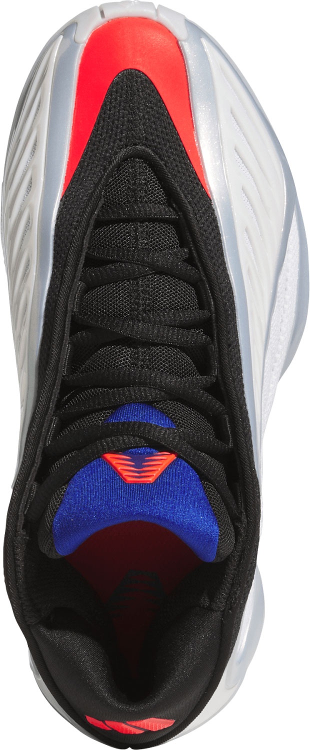 adidas Kids' Grade School Anthony Edwards 2 'Icon' Basketball Shoes - White/Lucid Red/Silver Metallic - View 2