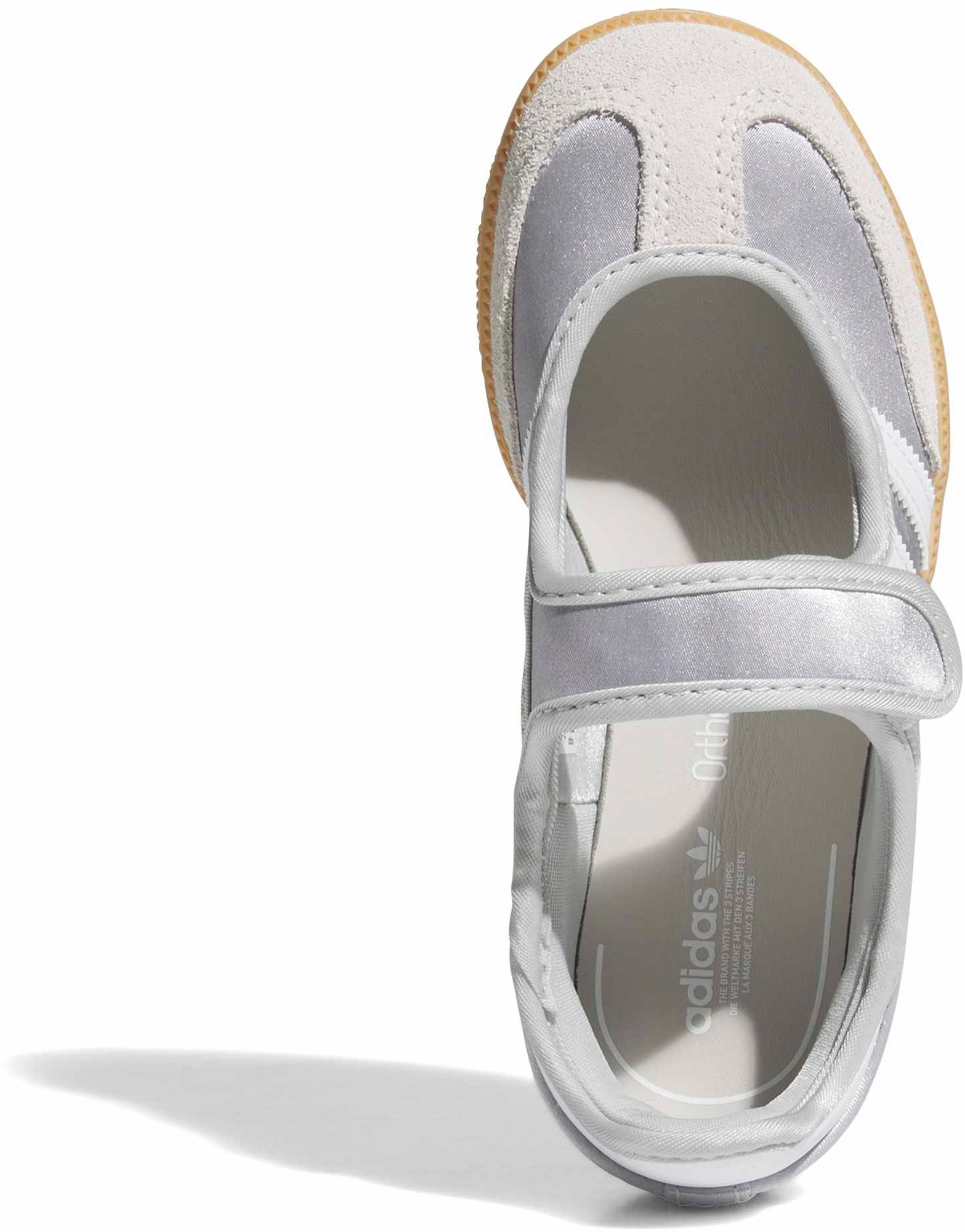 adidas Kids' Preschool Samba Jane Shoes - Silver Met/Ftwr White/Gum 3 - View 2