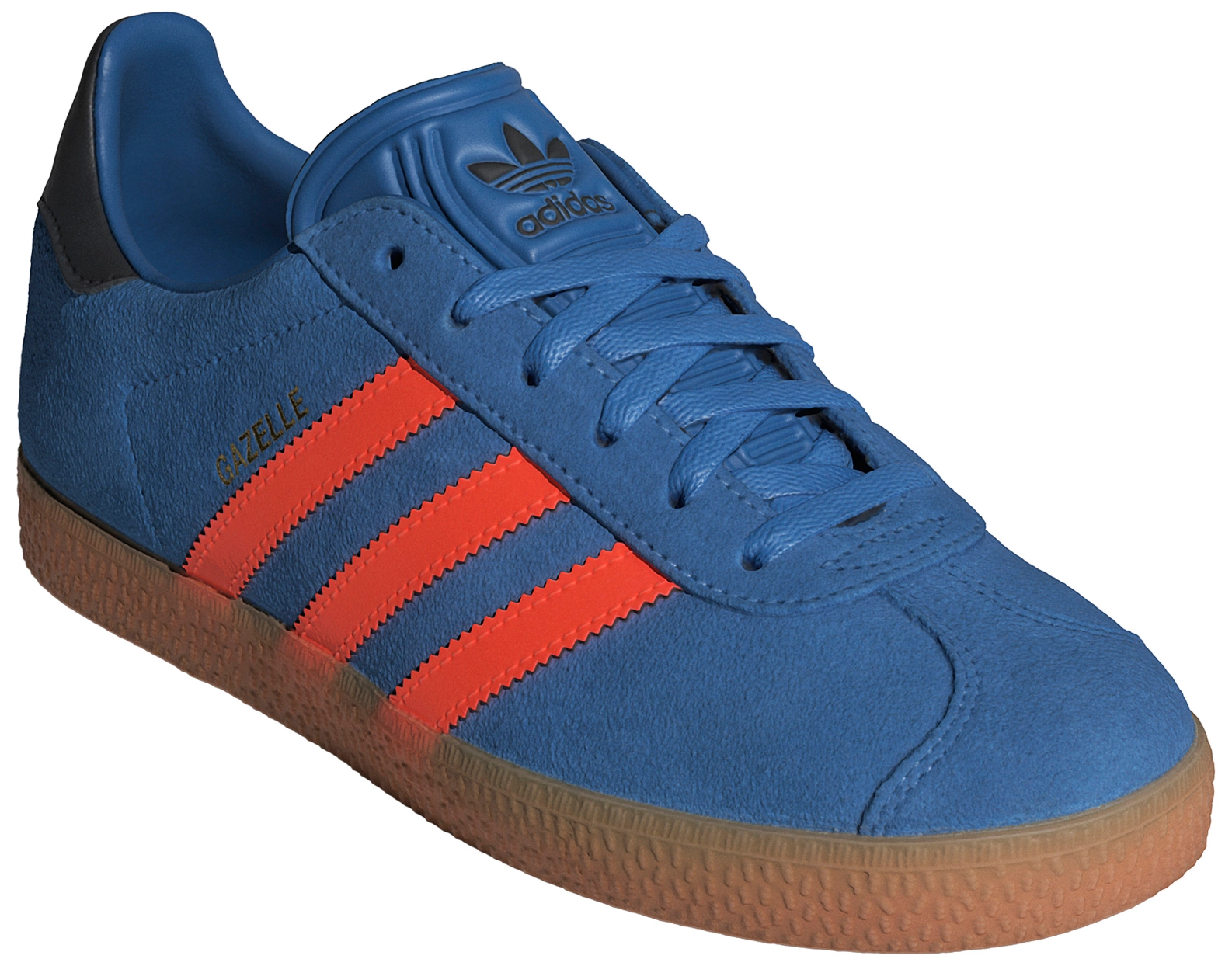 adidas Kids' Grade School Gazelle Shoes - Blue/Orange/Black - View 6