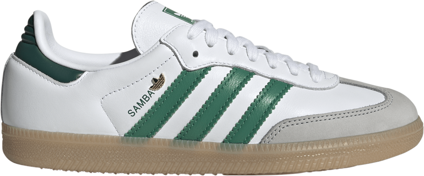 adidas Women's Samba OG Shoes - Ftwr White/Bold Green/Collegiate Green - View 1