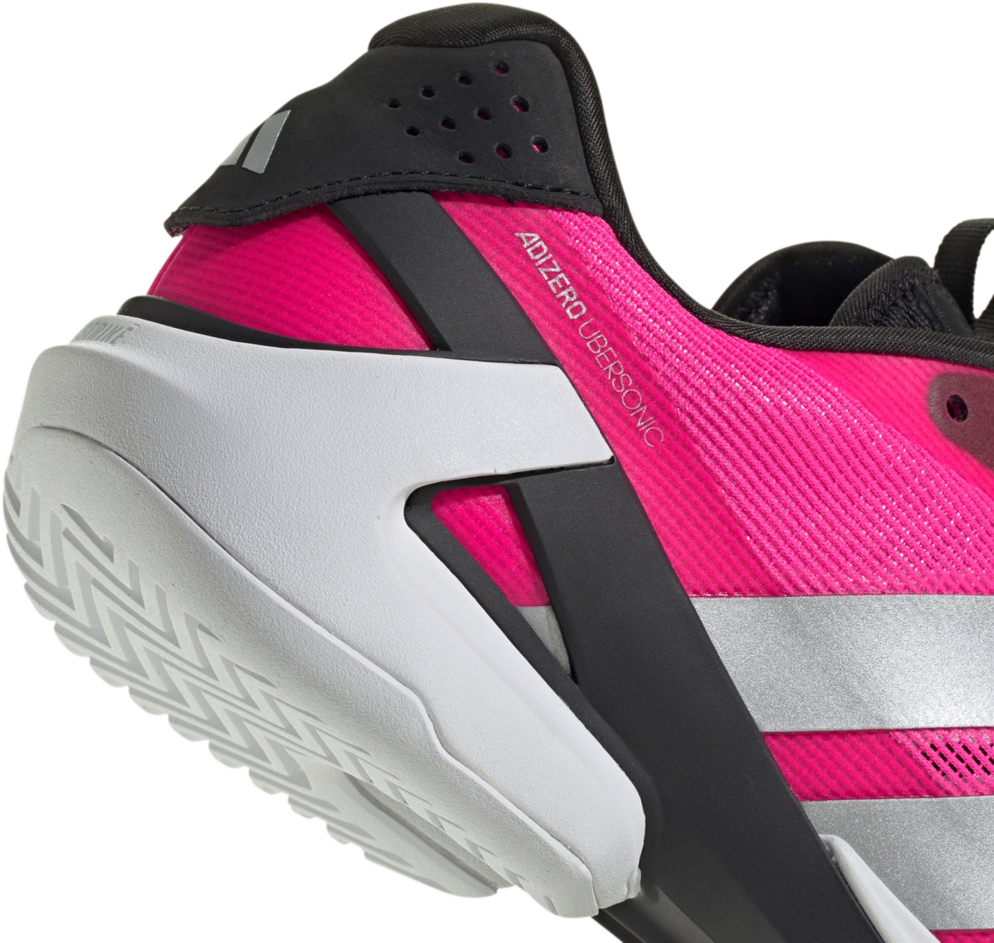 adidas Men's Adizero Ubersonic 5 Tennis Shoes - Pink/Silver Mtllc/Blk - View 9
