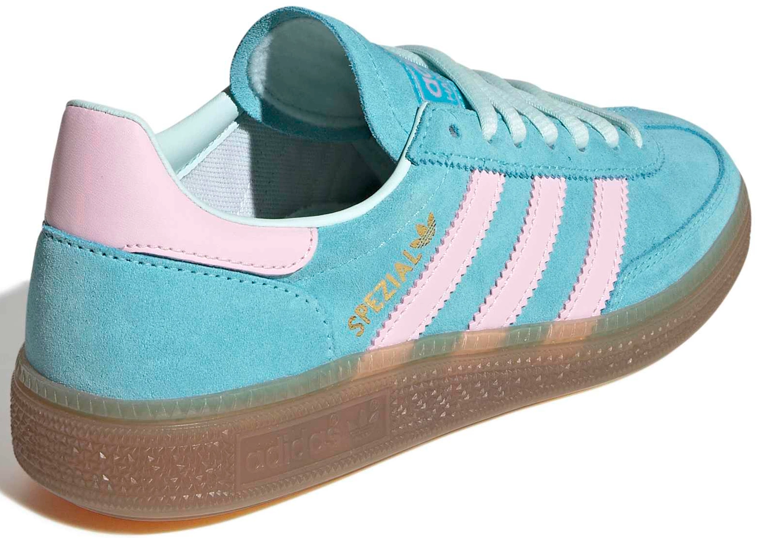 adidas Kids' Grade School Handball Spezial Shoes - Pulse Aqua/Clear Pink/Gum - View 6