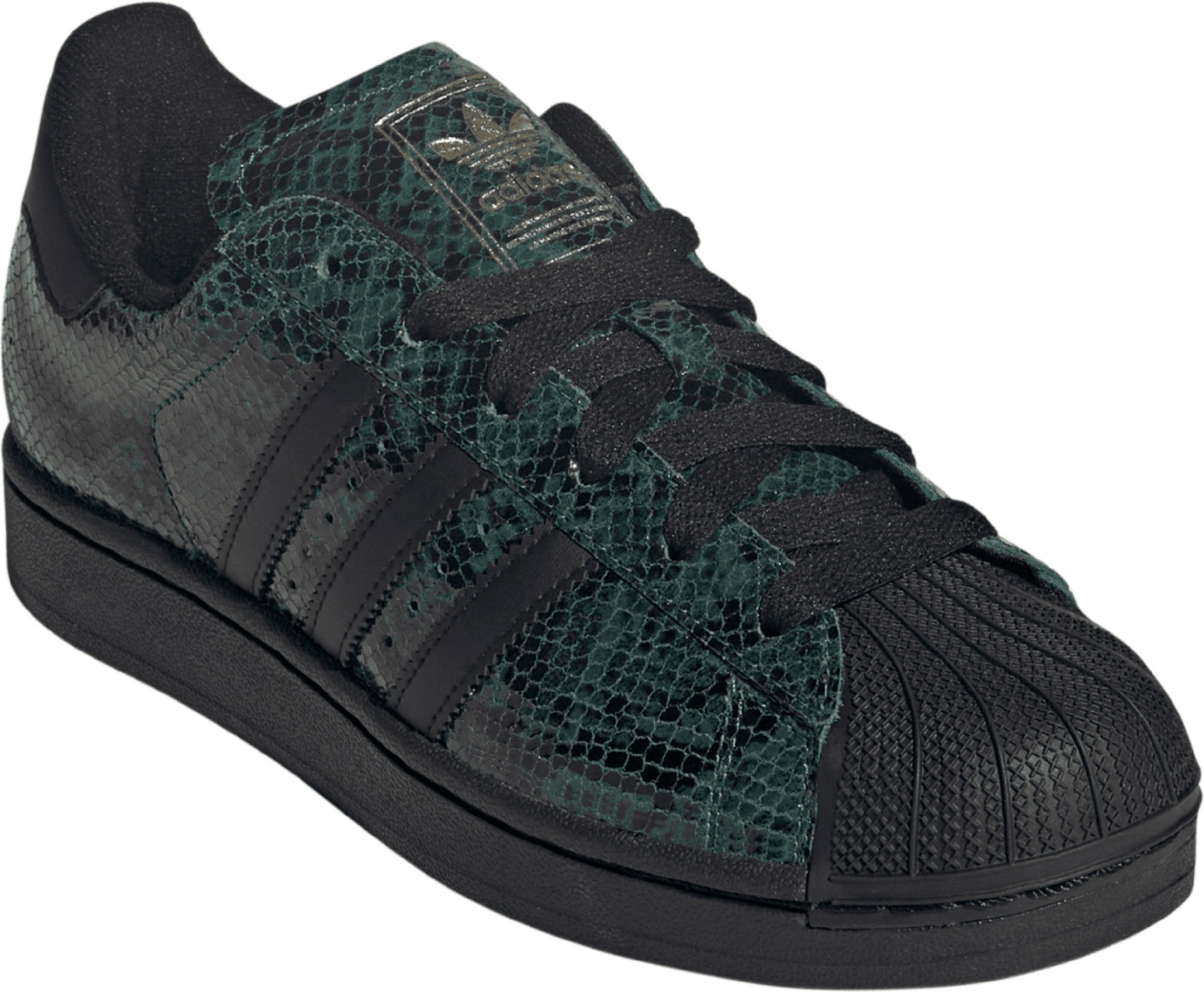 adidas Women's Superstar II Shoes - Green Snakeskin - View 5