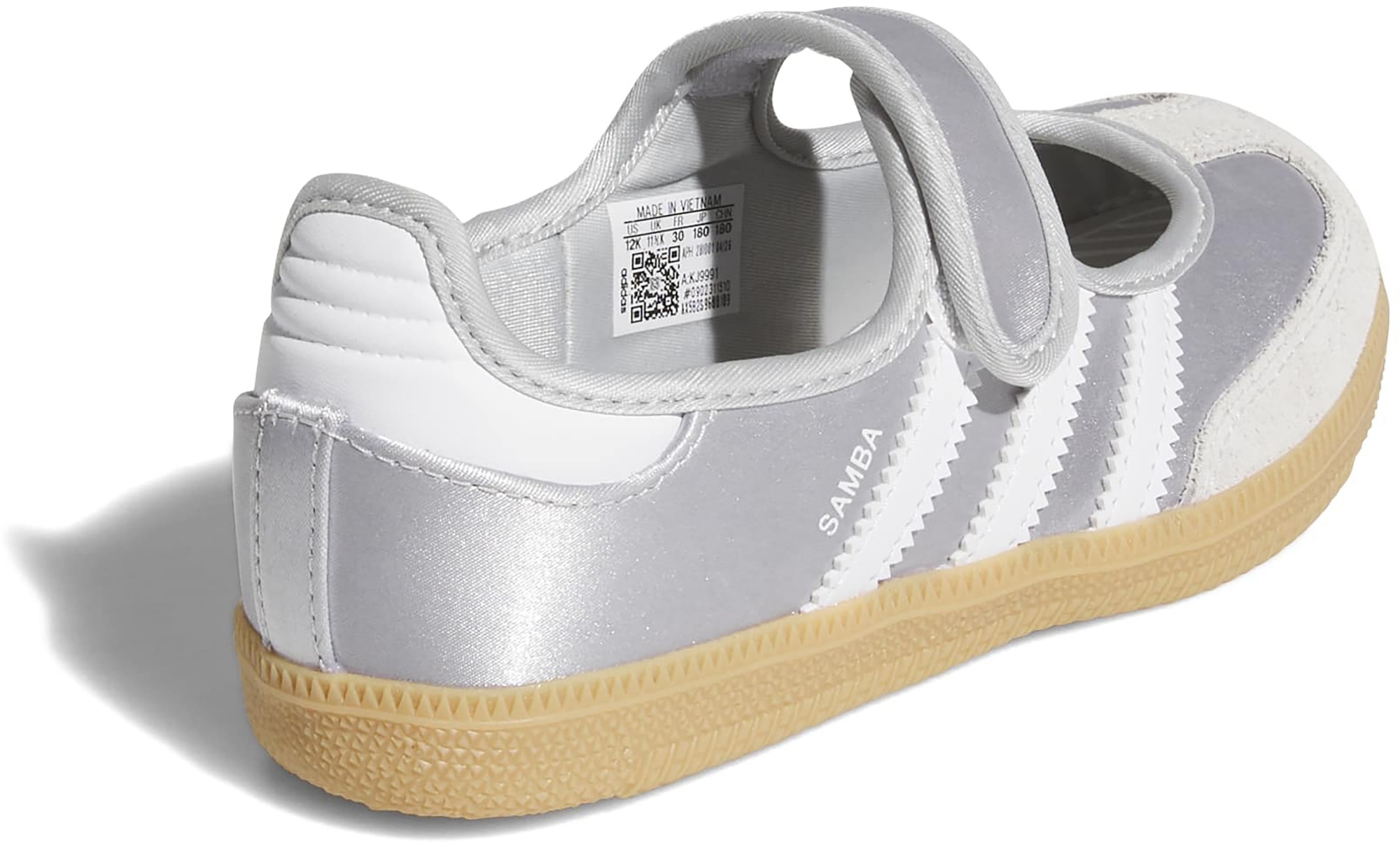 adidas Kids' Preschool Samba Jane Shoes - Silver Met/Ftwr White/Gum 3 - View 5