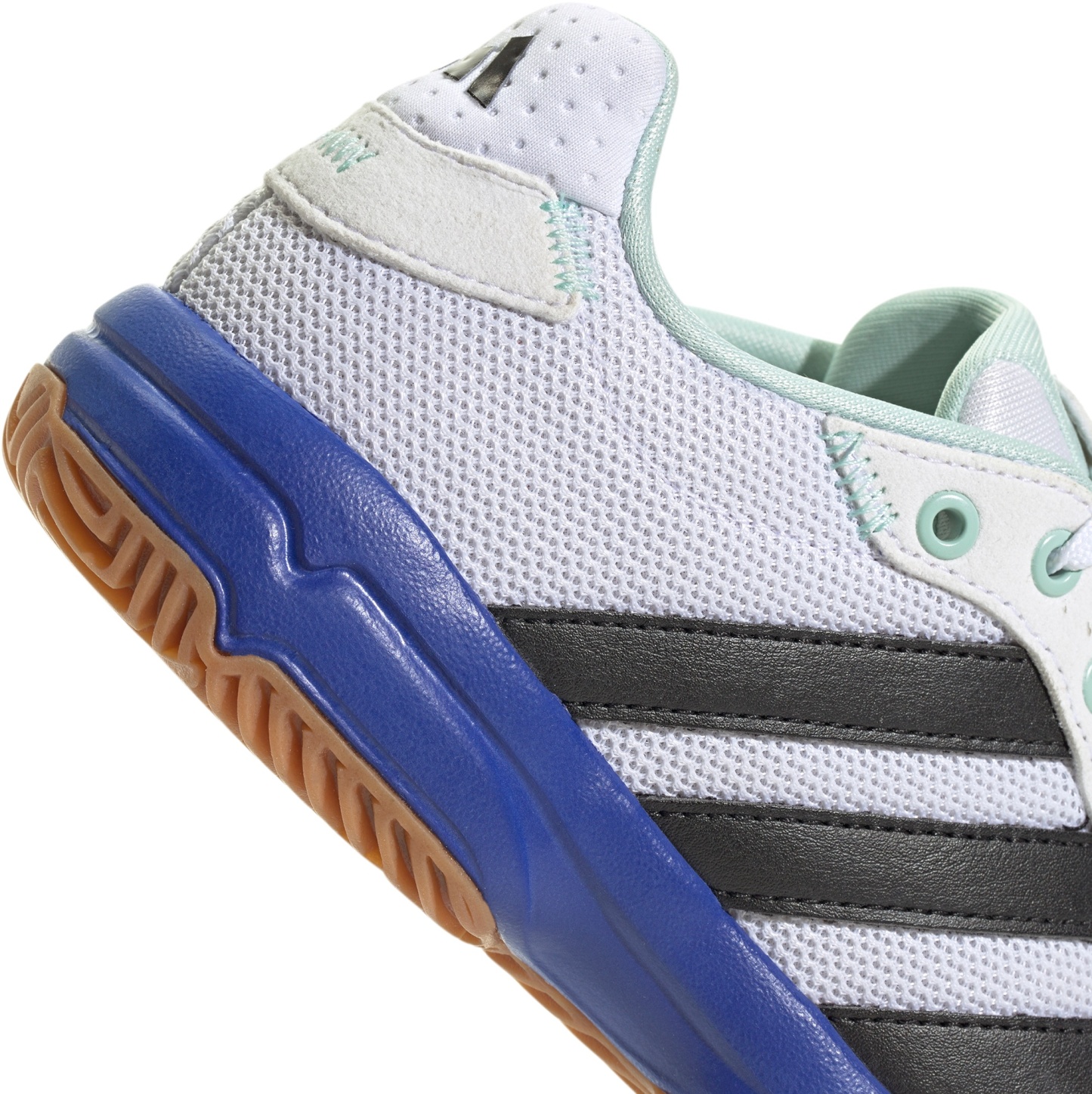adidas Kids' Grade School Stabil Indoor Shoes - White/Black/Blue - View 7