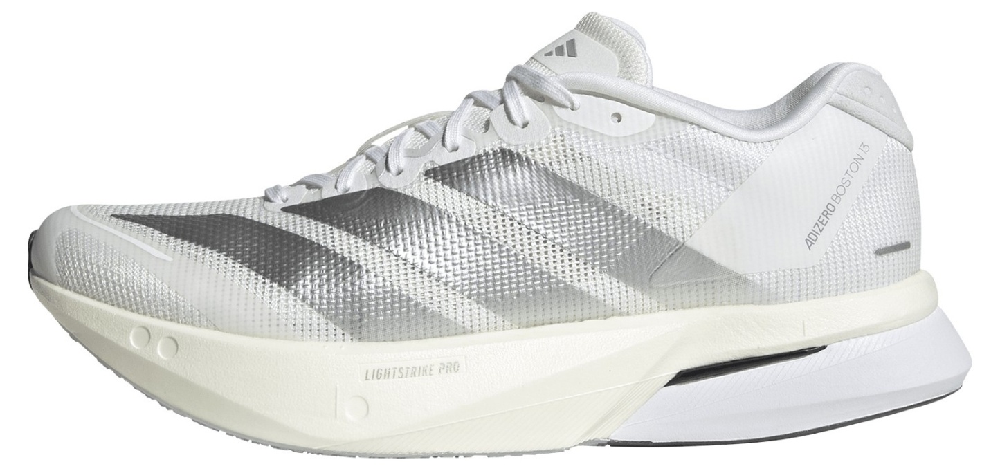 adidas Women's Adizero Boston 13 Running Shoes - White/Silver/Grey - View 4