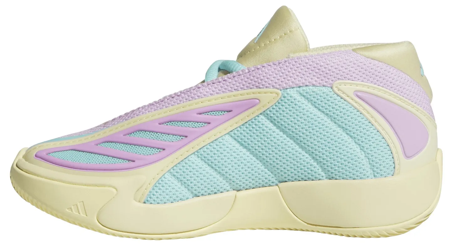 adidas Kids' Preschool Anthony Edwards 2 'Easter Egg' Basketball Shoes - Almost Yellow/Bliss Lilac/Flash Aqua - View 6