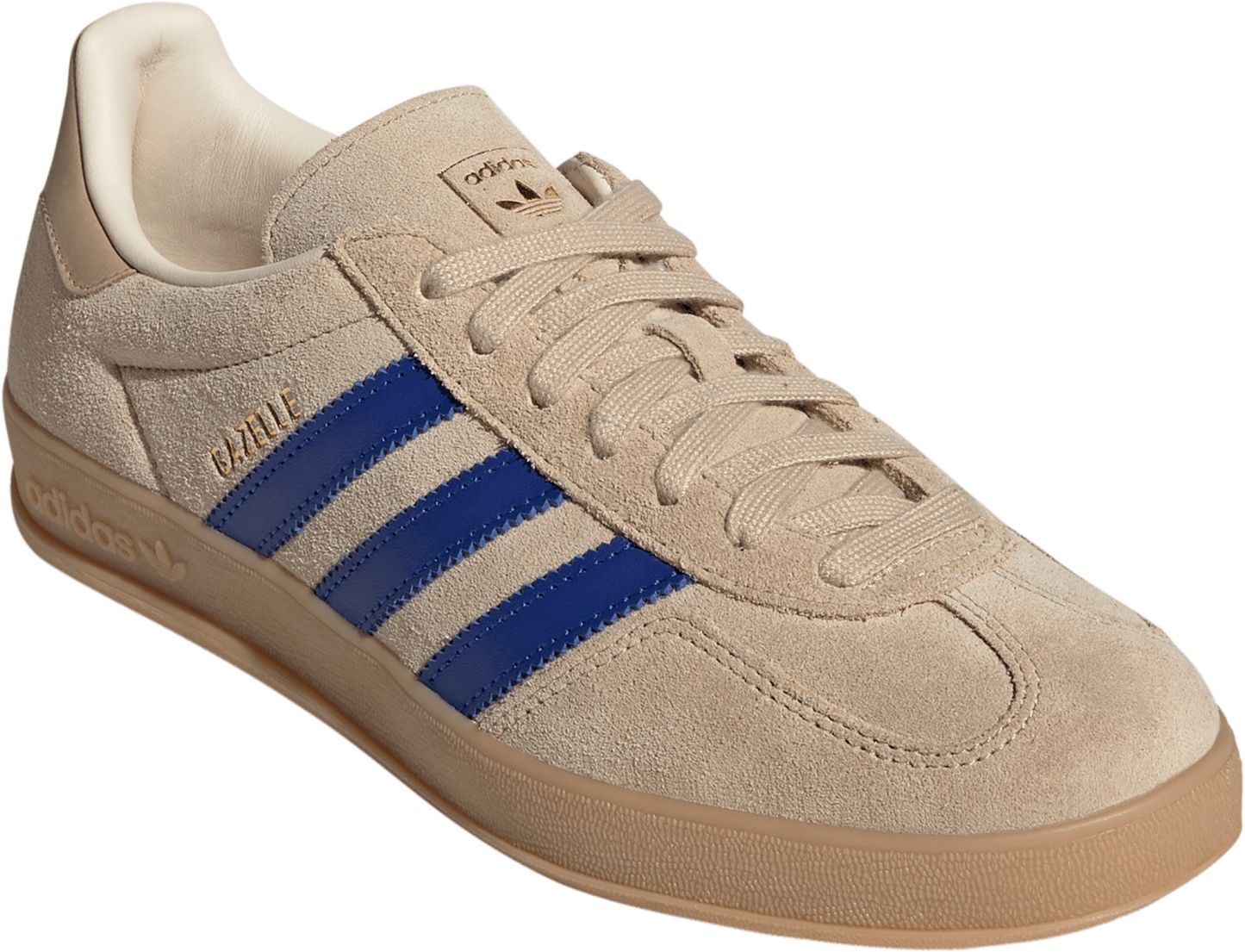 adidas Men's Gazelle Indoor Shoes - Beige/Royal Blue/White - View 6