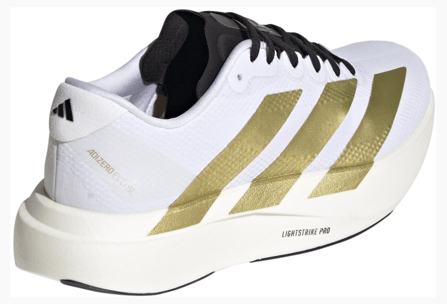 adidas Women's Adizero EVO SL Running Shoes - White/Matte Gold/Black - View 6