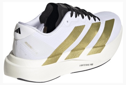 adidas Women's Adizero EVO SL Running Shoes - White/Matte Gold/Black - View 6