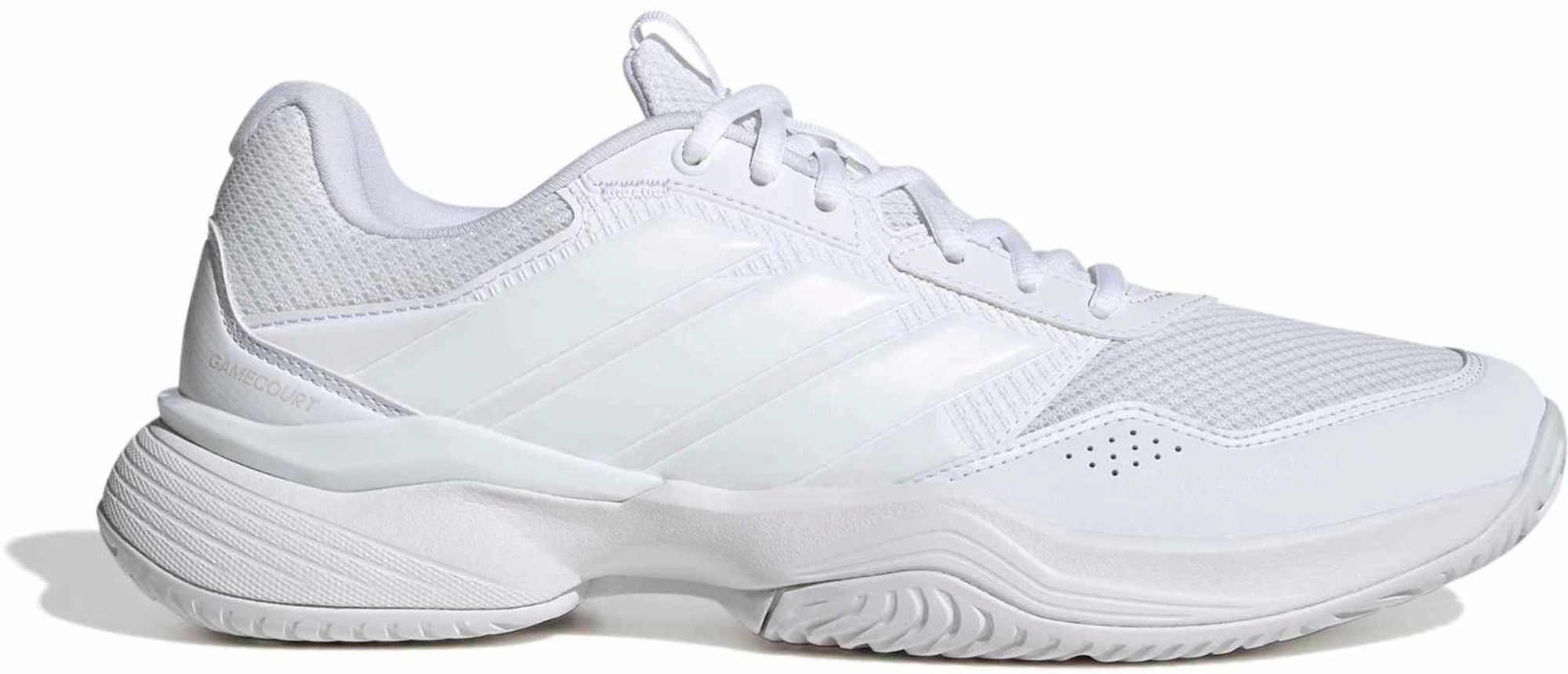 adidas Men's GameCourt 3 All Court Tennis Shoes - White/White - View 1