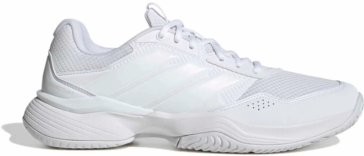 adidas Men's GameCourt 3 All Court Tennis Shoes - White/White - View 1