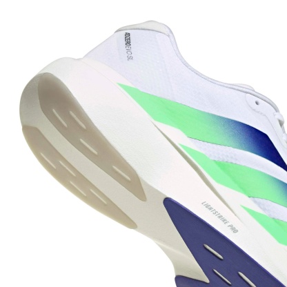 adidas Men's Adizero EVO SL Woven Running Shoes - White/Beam Green/White - View 8