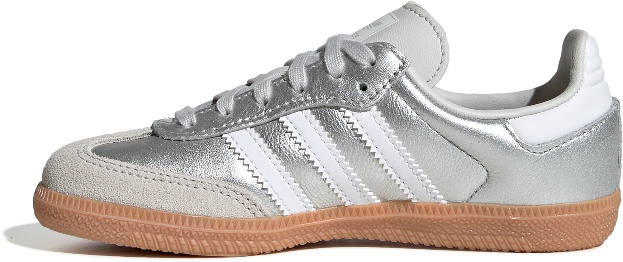 adidas Kids' Preschool Samba OG Shoes - Silver Met/Ftwr White/Gum 3 - View 4