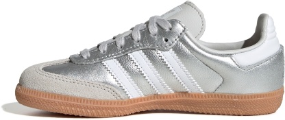 adidas Kids' Preschool Samba OG Shoes - Silver Met/Ftwr White/Gum 3 - View 4