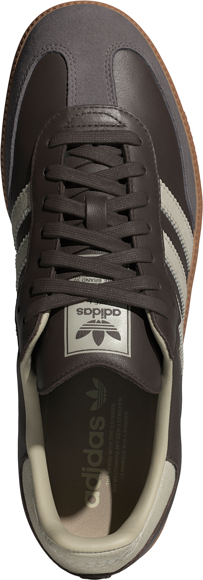 adidas Samba OG Shoes - Brown/Putty Grey/Gold - View 2