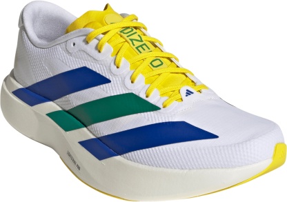 adidas Men's Adizero EVO SL Woven Running Shoes - White/Team Royal Blue/Iron Met. - View 5
