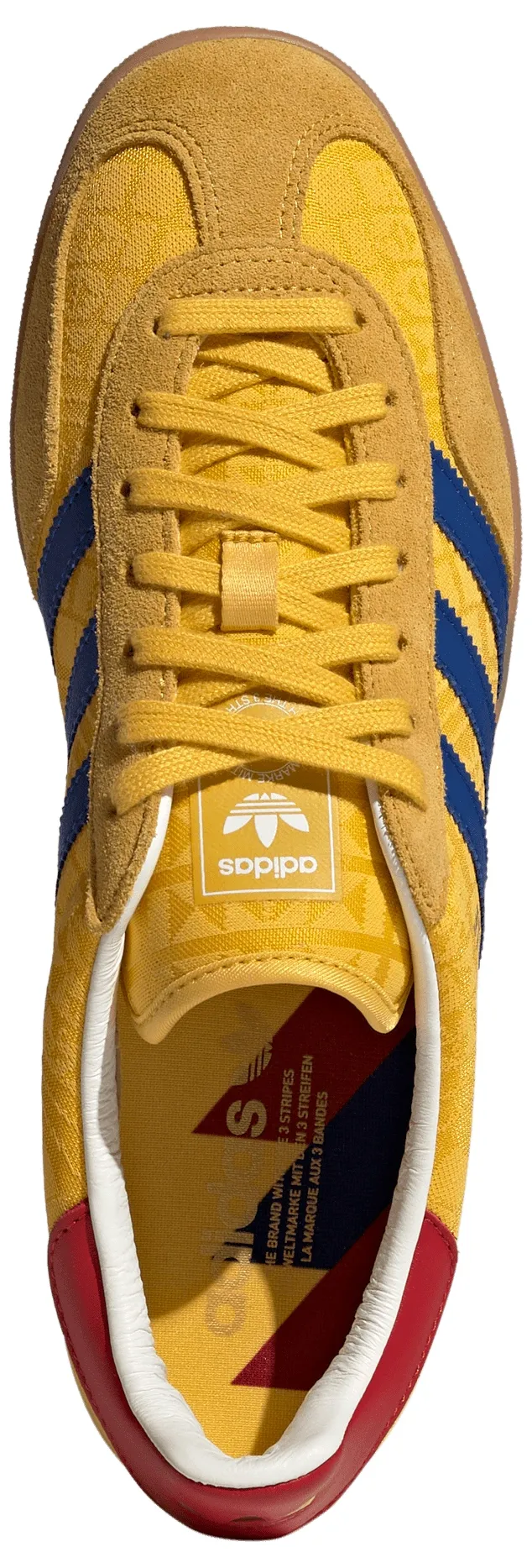 adidas World Cup Gazelle Indoor Shoes - Bold Gold/Power Blue/Team Colleg Red - View 2