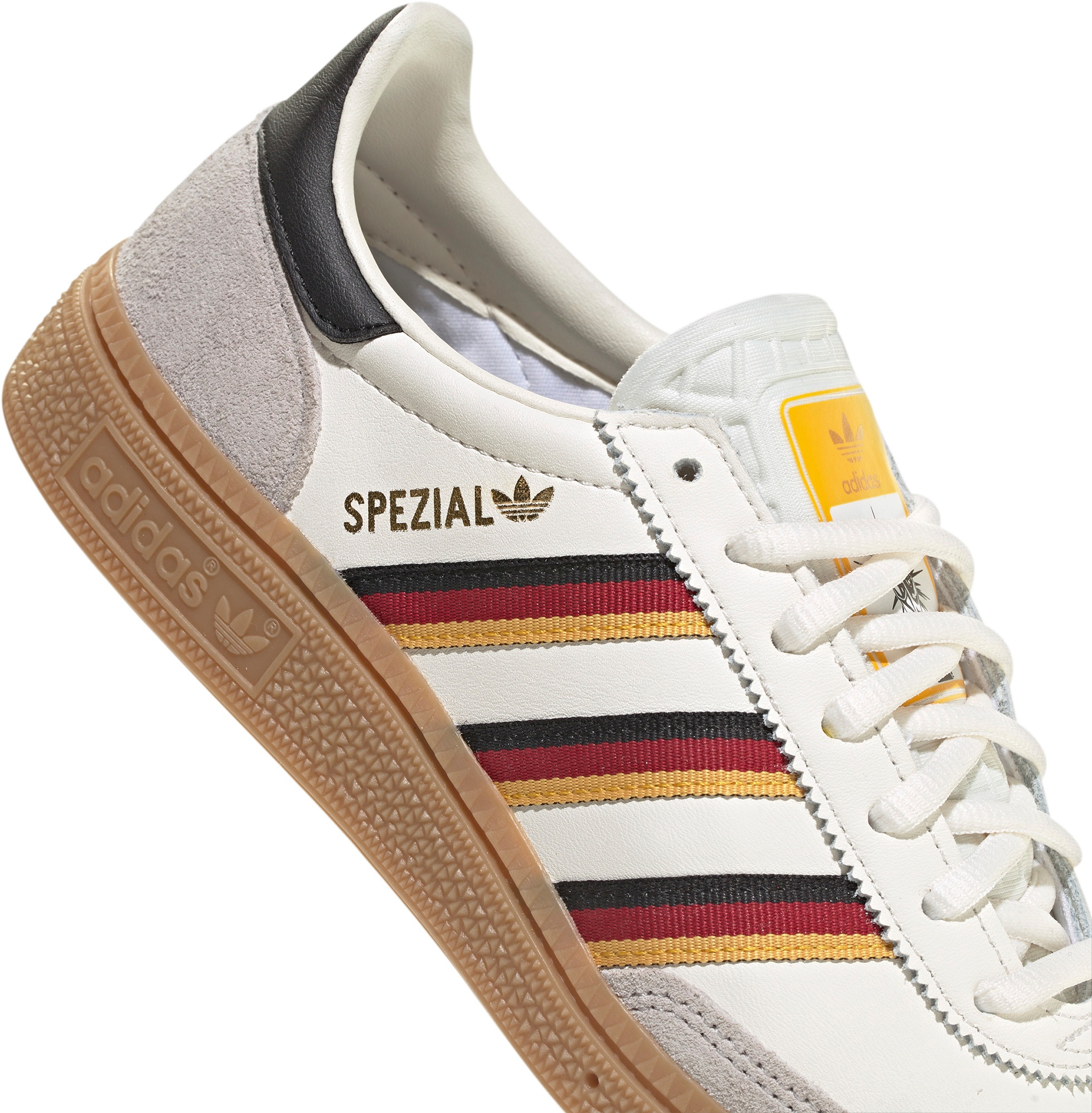 adidas Kids' Grade School FIFA World Cup Handball Spezial Shoes - White/White/Crew Yellow - View 7