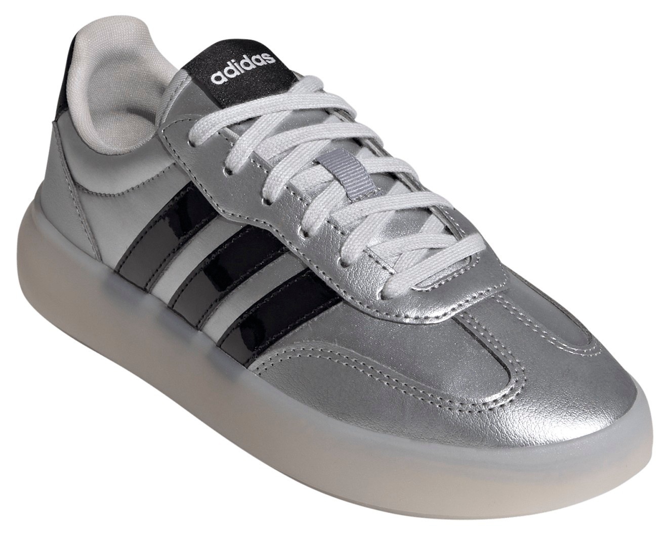 adidas Kids' Grade School Barreda Decode Shoes - Silver Metallic/Black/Chalk White - View 6