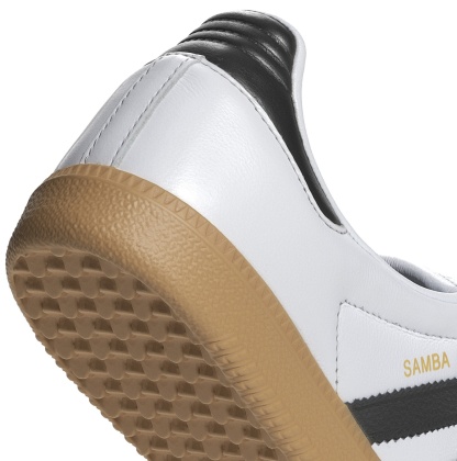 adidas Women's Long Tongue Samba Shoes - Ftwr White/Core Black/Gold Met - View 8