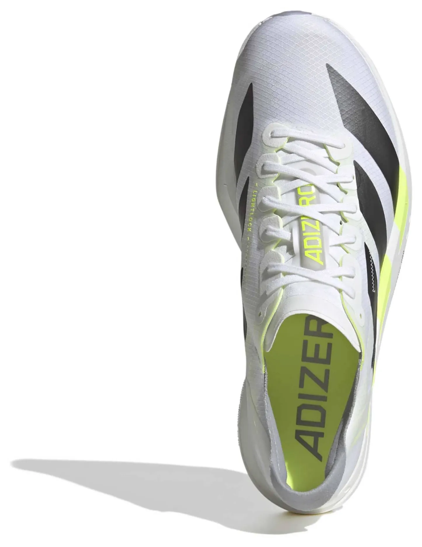 adidas Men's Adizero Adios Pro 4 Running Shoes - Ftwr White/Iron Met./Solar Yellow - View 2