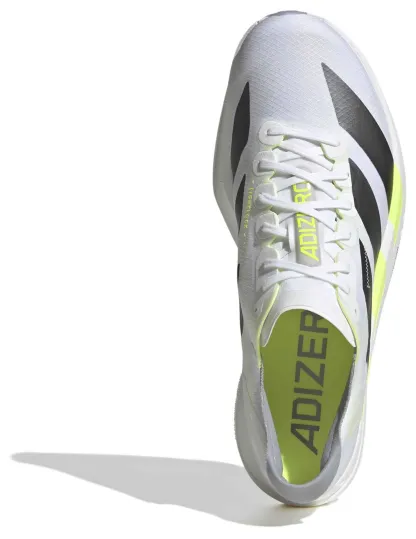 adidas Men's Adizero Adios Pro 4 Running Shoes - Ftwr White/Iron Met./Solar Yellow - View 2