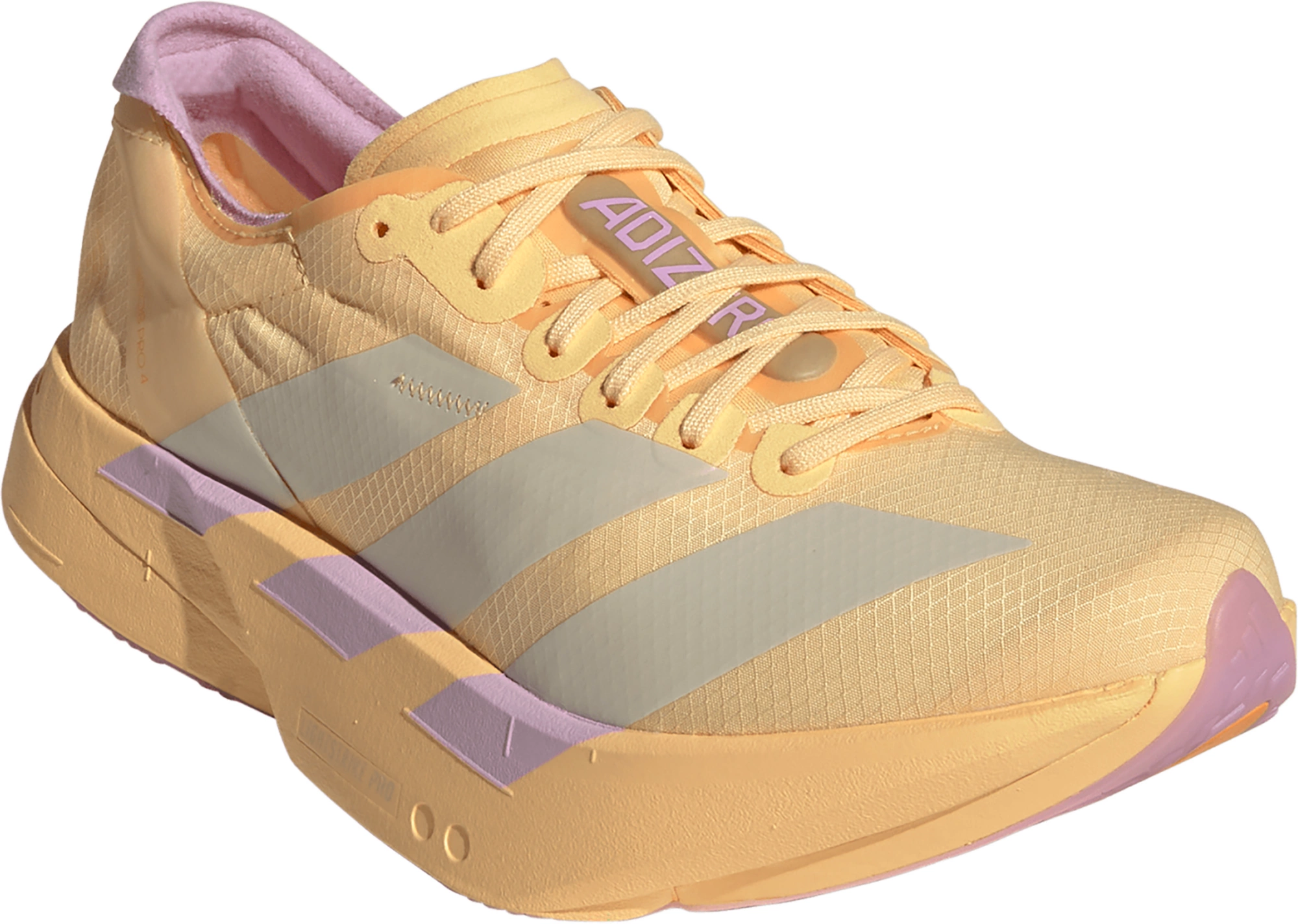 adidas Women's Adizero Adios Pro 4 Running Shoes - Ice Tangerine/Ice Gold Met./Bliss Lilac - View 5