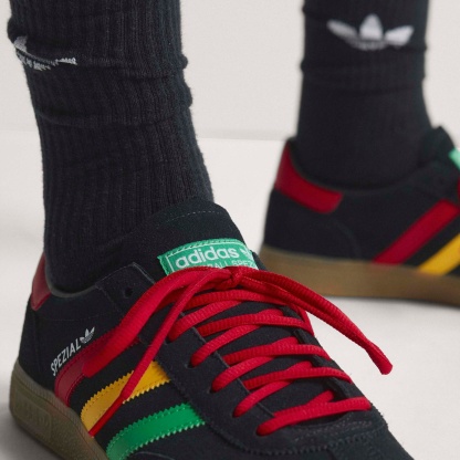 adidas Handball Spezial Jamaica Shoes - Black/Red - View 11