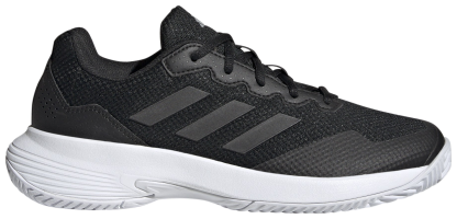 adidas Women's GameCourt 2 Tennis Shoes - Black/Silver - View 1