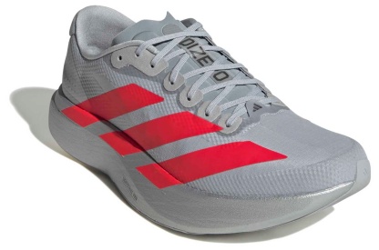 adidas Men's Adizero EVO SL Running Shoes - Silver Metallic/Lucid Red/Iron Metallic - View 5