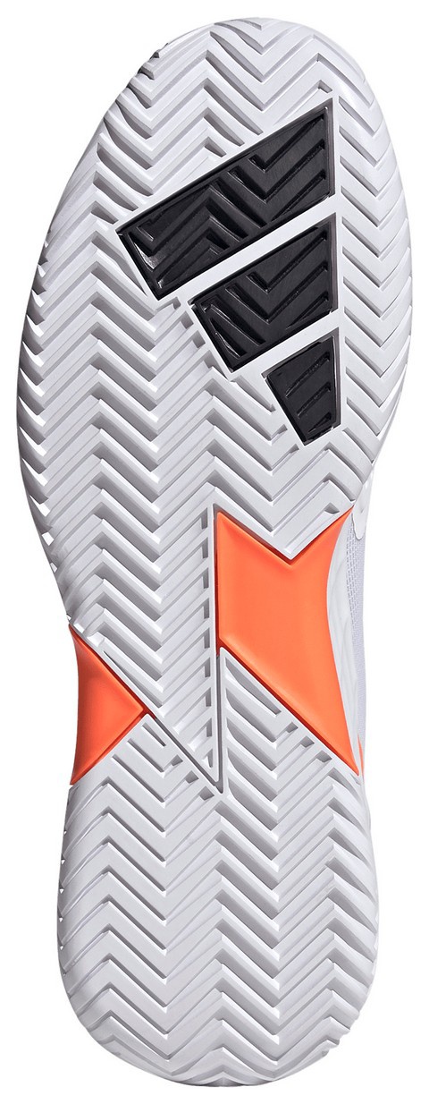 adidas Men's Defiant Speed 2 Tennis Shoes - Ftwr White/Core Black/Lucid Orange - View 3