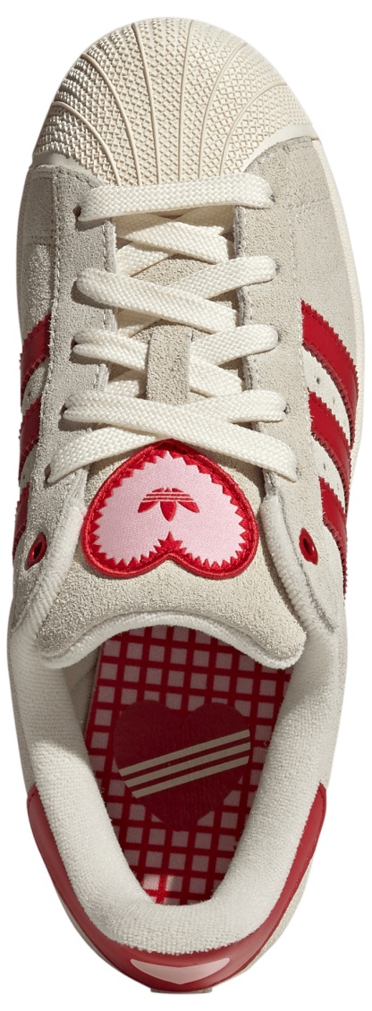 adidas Women's Superstar II Shoes - Cream White/Better Scarlet/Gum - View 2