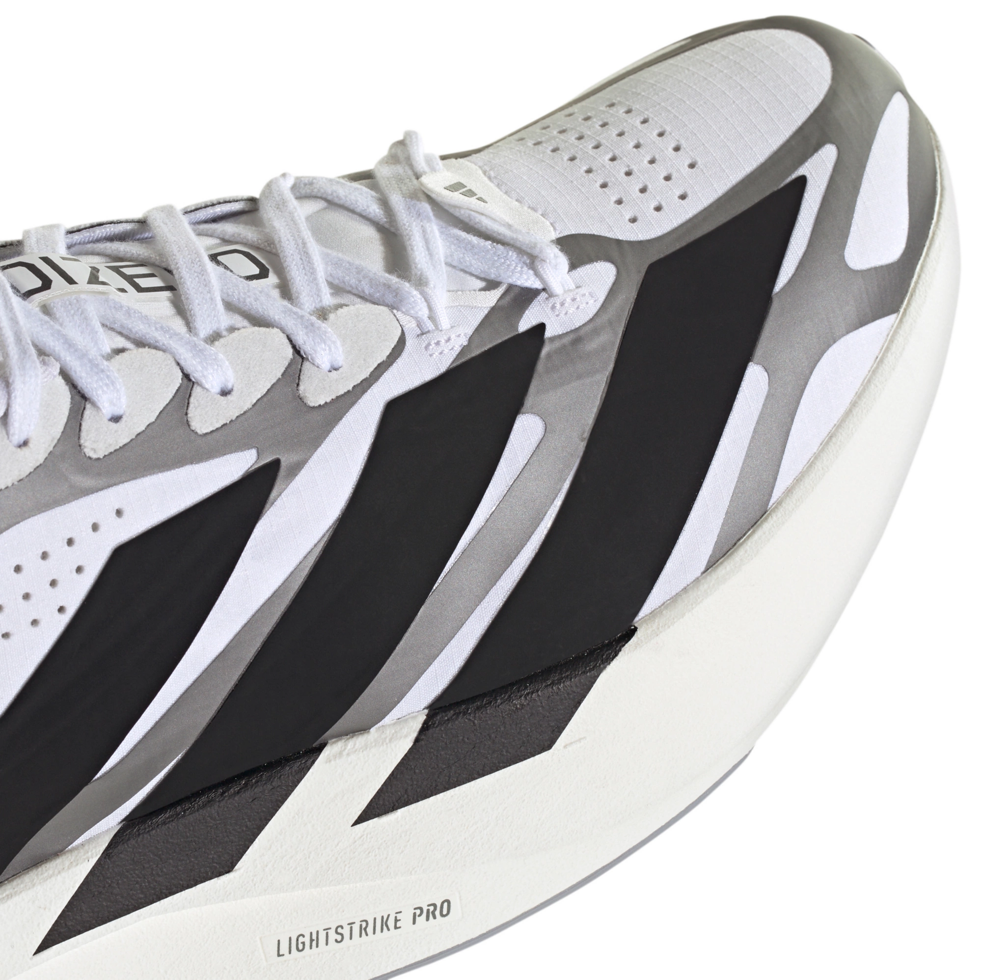adidas Men's Adizero EVO SL EXO Running Shoes - White/Black/Metallic - View 8