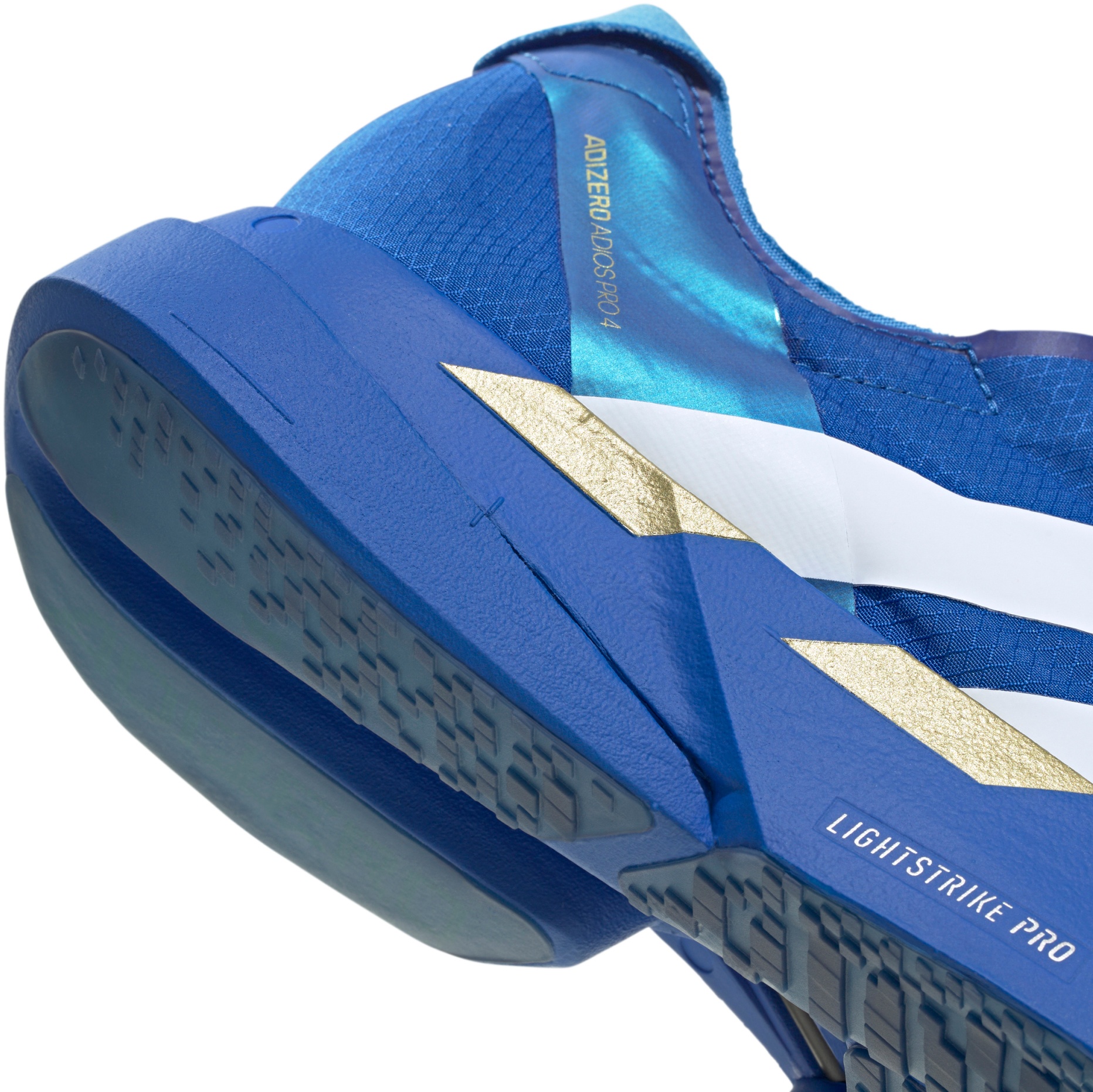 adidas Men's Adizero Adios Pro 4 Running Shoes - Blue/Ftwr White/Lime Burst - View 8