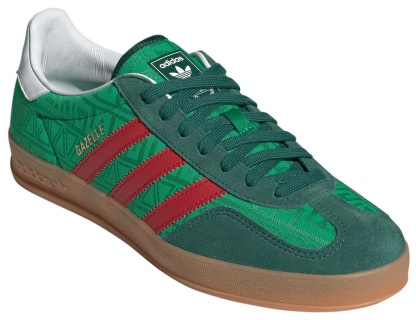 adidas World Cup Gazelle Indoor Shoes - Green/Better Scarlet/Collegiate Green - View 5