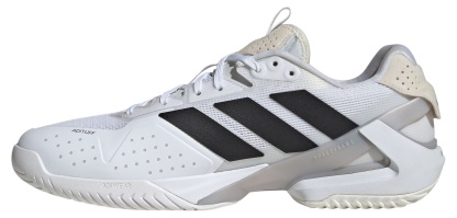 adidas Men's Adizero Ubersonic 5 Tennis Shoes - White/Black/Silver Metallic - View 4