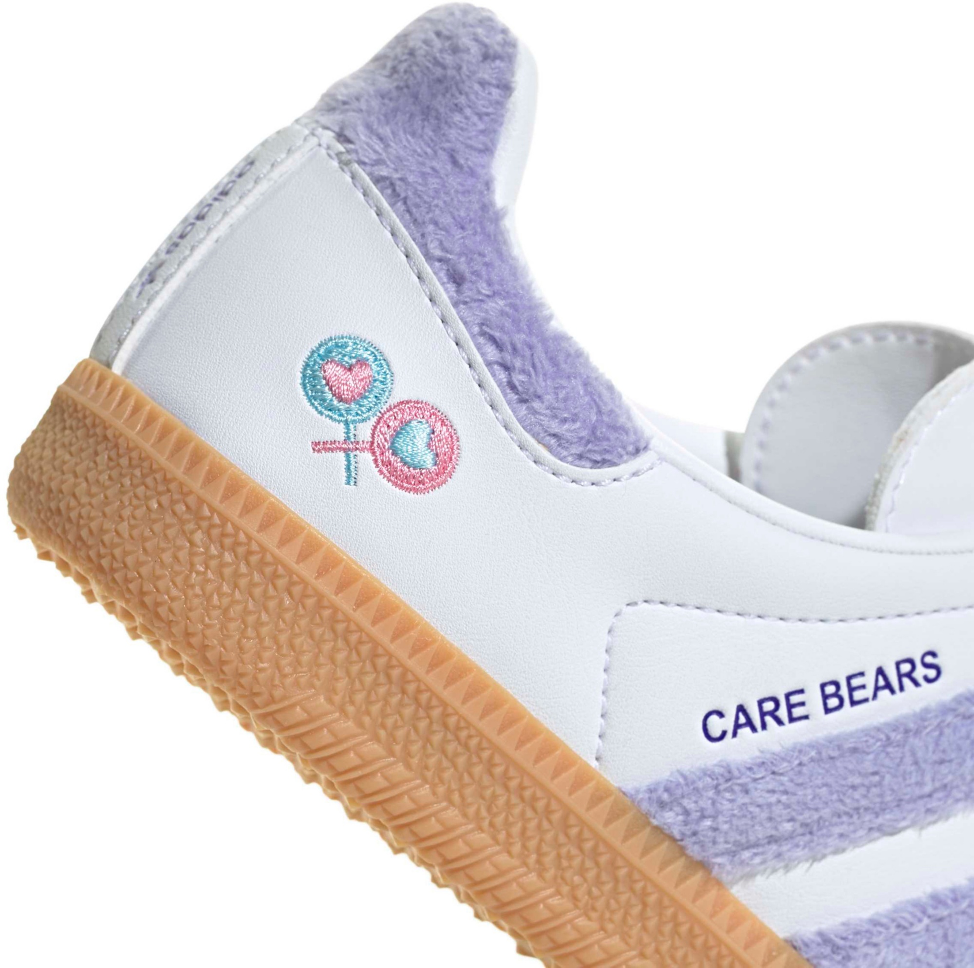 adidas Kids' Grade School Samba Care Bear Shoes - Light Purple/White/Blue Dawn - View 7