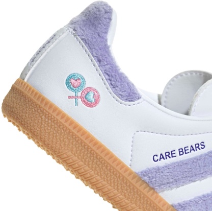 adidas Kids' Grade School Samba Care Bear Shoes - Light Purple/White/Blue Dawn - View 7