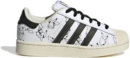 adidas x Pokémon Kids' Preschool Superstar II Shoes - White/Core Black/Gold Met - View 1