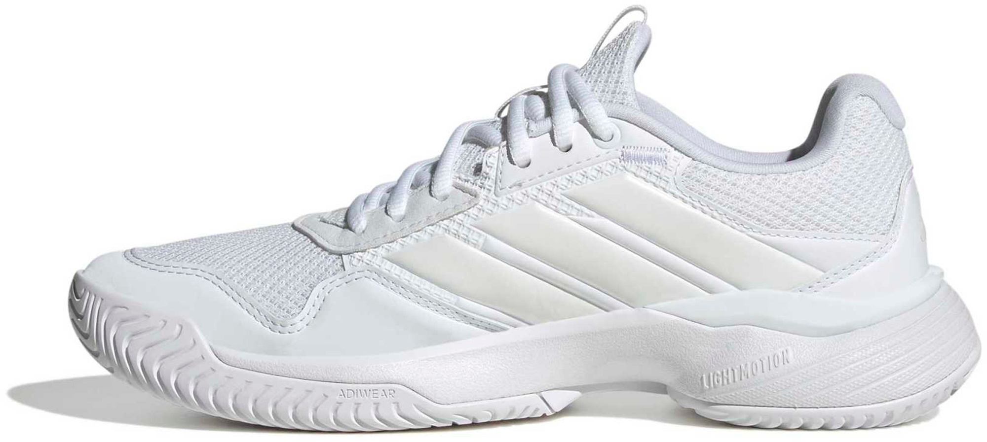 adidas Women's GameCourt 3 All Court Tennis Shoes - Ftwr White/Zero Met./Ftwr White - View 4